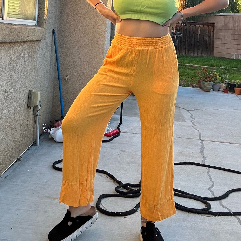 High Rise Wide Leg Slip On Pants Size S